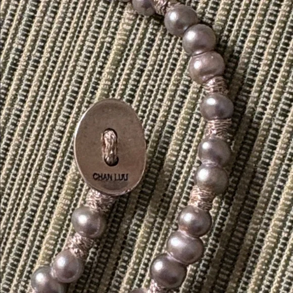 Chan Luu soft grey pearl metallic cord naked wrap adjustable bracelet - Picture 7 of 13